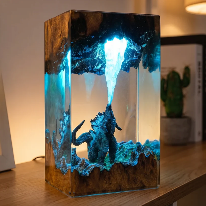 Godzzila Resin Lamp
