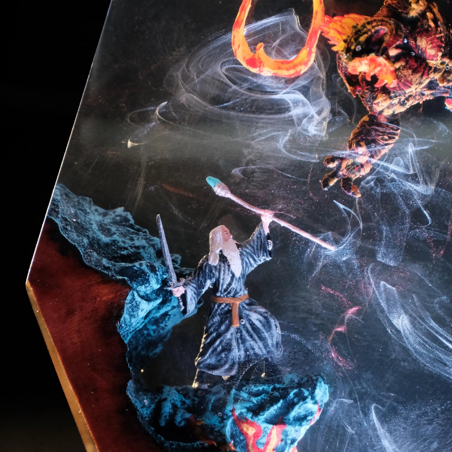 Gandalf and Balrog Resin Lamp